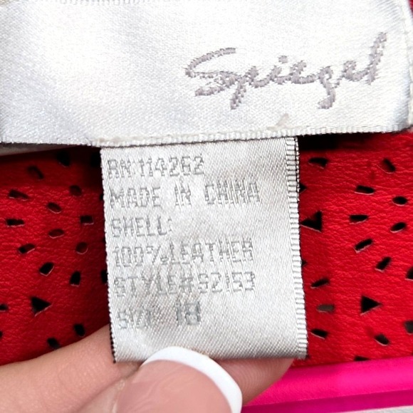 Vintage 90s Spiegel Suede Leather Jacket Plus Size 18 Laser Cut Scallop Western - Picture 7 of 8